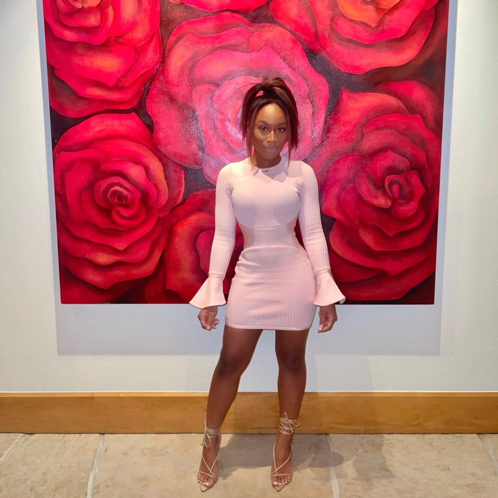 OH POLLY bandage pink dress